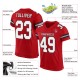 Custom Red White-Black Mesh Authentic Football Jersey