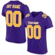 Custom Purple Gold-White Mesh Authentic Football Jersey