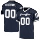 Custom Navy White-Gray Mesh Authentic Throwback Football Jersey