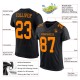 Custom Black Bay Orange Mesh Authentic Football Jersey