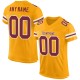 Custom Gold Burgundy-White Mesh Authentic Football Jersey