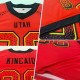 Custom Red Black-Old Gold Mesh Drift Fashion Football Jersey