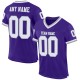 Custom Purple White-Gray Mesh Authentic Throwback Football Jersey