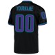 Custom Black Purple-Aqua Mesh Authentic Throwback Football Jersey